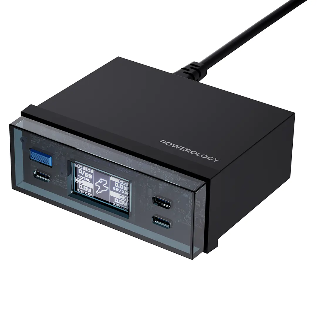 Powerology Power Hub Desktop Charging Station Black