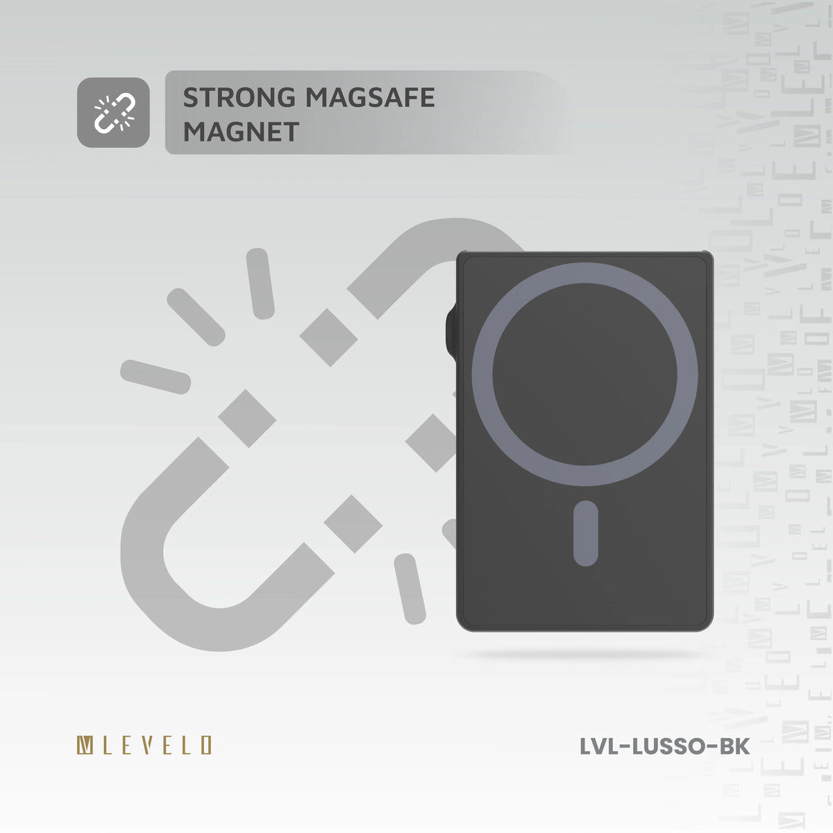 حامل بطاقات ليفيلو Lusso متوافق مع MagSafe – أسود – تفاصيل المنتج والعبوة