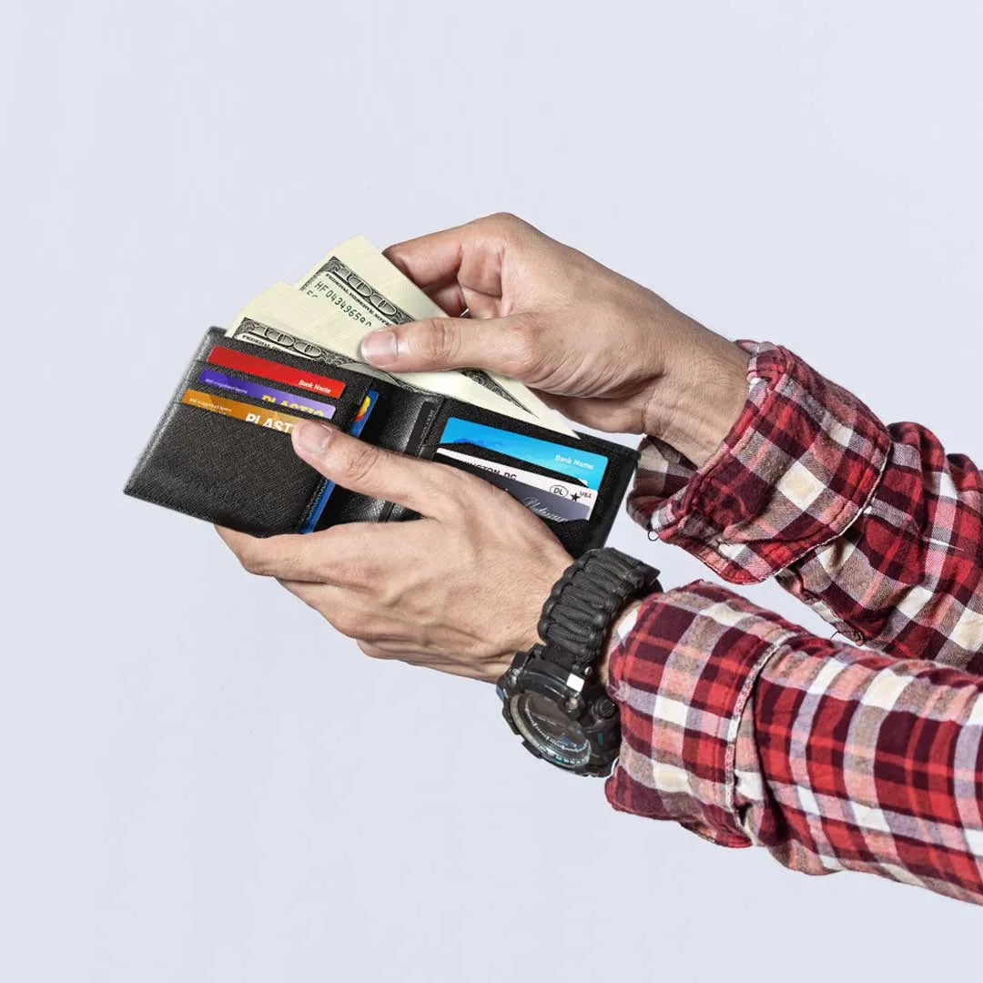 محفظة رجالية ليفيلو Billfold من جلد سافيانو – أسود – تفاصيل المنتج والعبوة