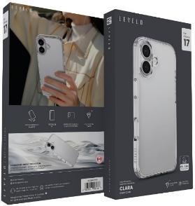 كفر ليفيلو Clara الشفاف لآيفون 17 وإير وبرو وبرو ماكس – تفاصيل المنتج والعبوة