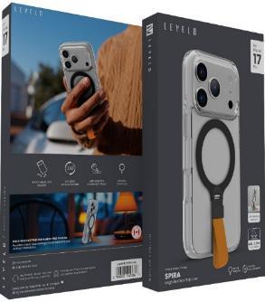 كفر ليفيلو Spira Grip بحامل دوار لآيفون 17 برو وبرو ماكس – تفاصيل المنتج والعبوة