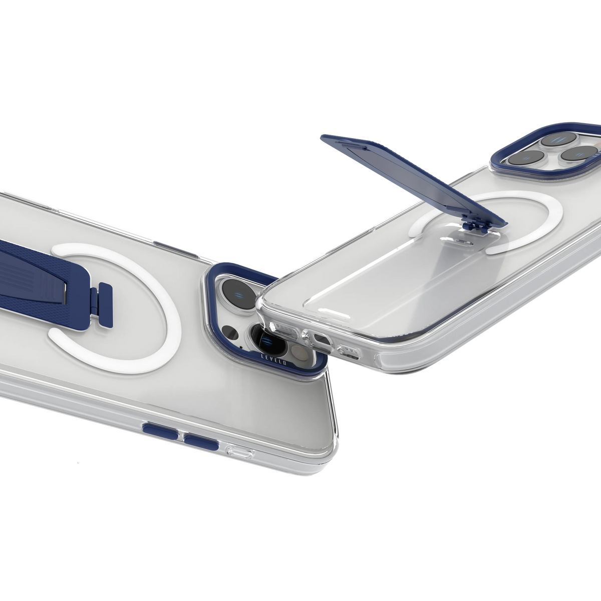 كفر ليفيلو Morphix بمسكة متوافقة مع MagSafe لآيفون 16 برو – أزرق – تفاصيل المنتج والعبوة