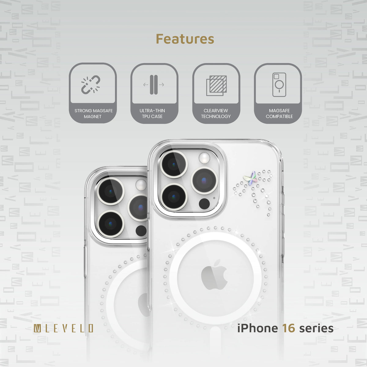 كفر ليفيلو Butterfly متوافق مع MagSafe لآيفون 16 برو وبرو ماكس – تفاصيل المنتج والعبوة