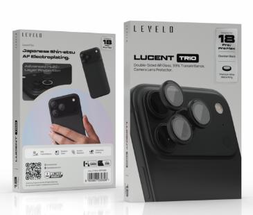 واقي عدسات ليفيلو Lucent Trio لآيفون 18 برو وبرو ماكس – تفاصيل المنتج والعبوة