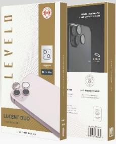 واقي عدسات ليفيلو Lucent Duo لـآيفون 14 و14 بلس – 2 قطع – تفاصيل المنتج والعبوة