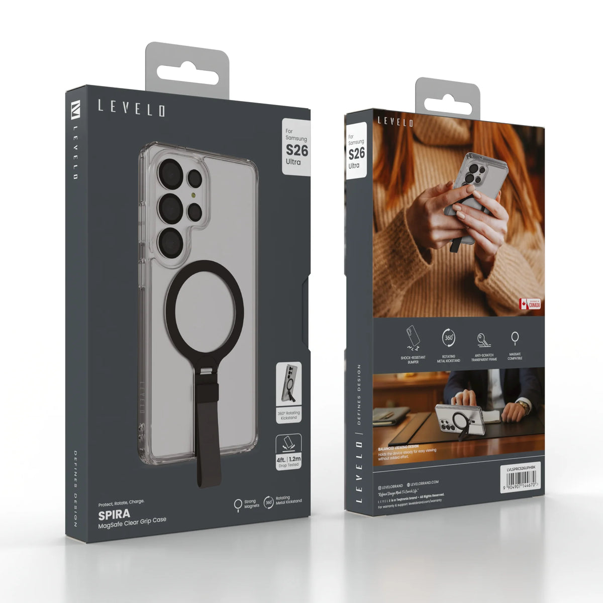 كفر ليفيلو Spira Grip لسامسونج S26 Ultra – تفاصيل المنتج والعبوة