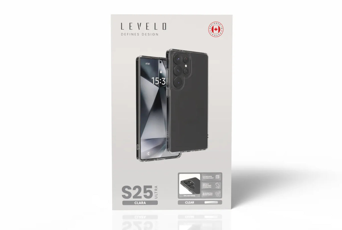 كفر ليفيلو Clara Clear لسامسونج S25 / S25 Plus / S25 Ultra – تفاصيل المنتج والعبوة