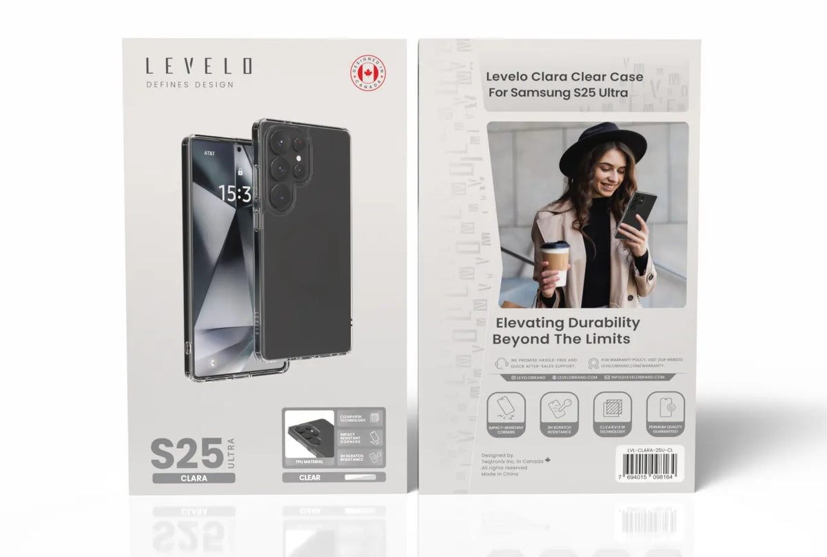 كفر ليفيلو Clara Clear لسامسونج S25 / S25 Plus / S25 Ultra – تفاصيل المنتج والعبوة