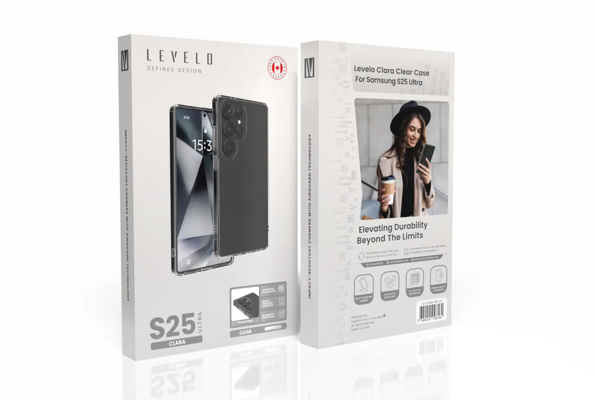 كفر ليفيلو Clara Clear لسامسونج S25 / S25 Plus / S25 Ultra – تفاصيل المنتج والعبوة