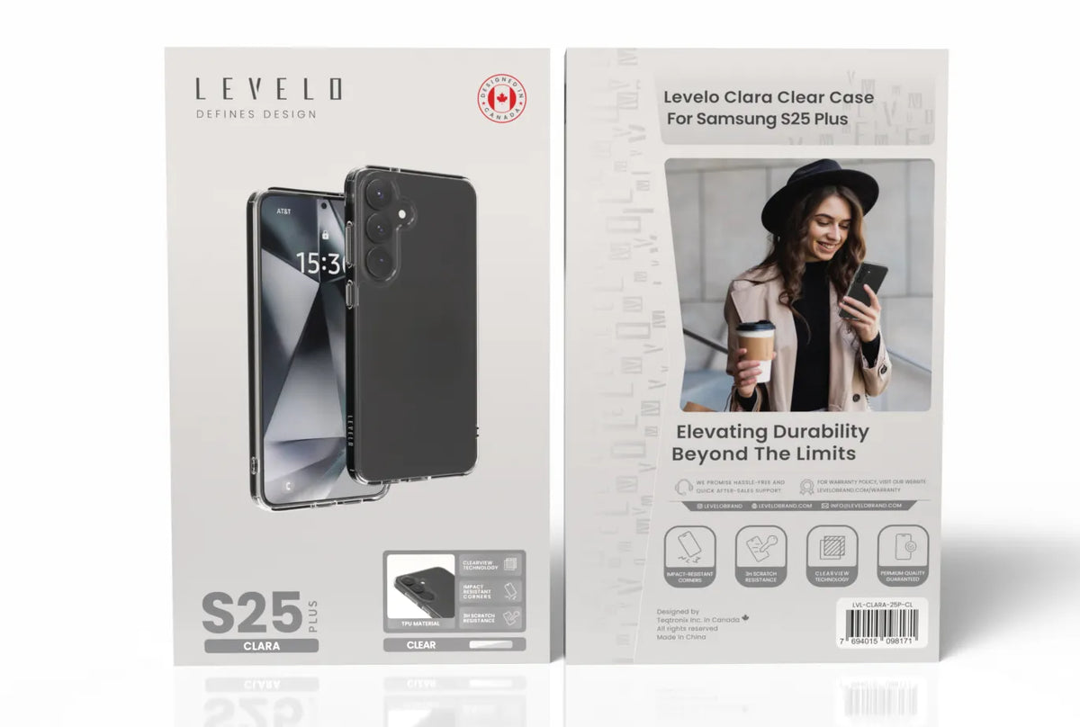 كفر ليفيلو Clara Clear لسامسونج S25 / S25 Plus / S25 Ultra – تفاصيل المنتج والعبوة
