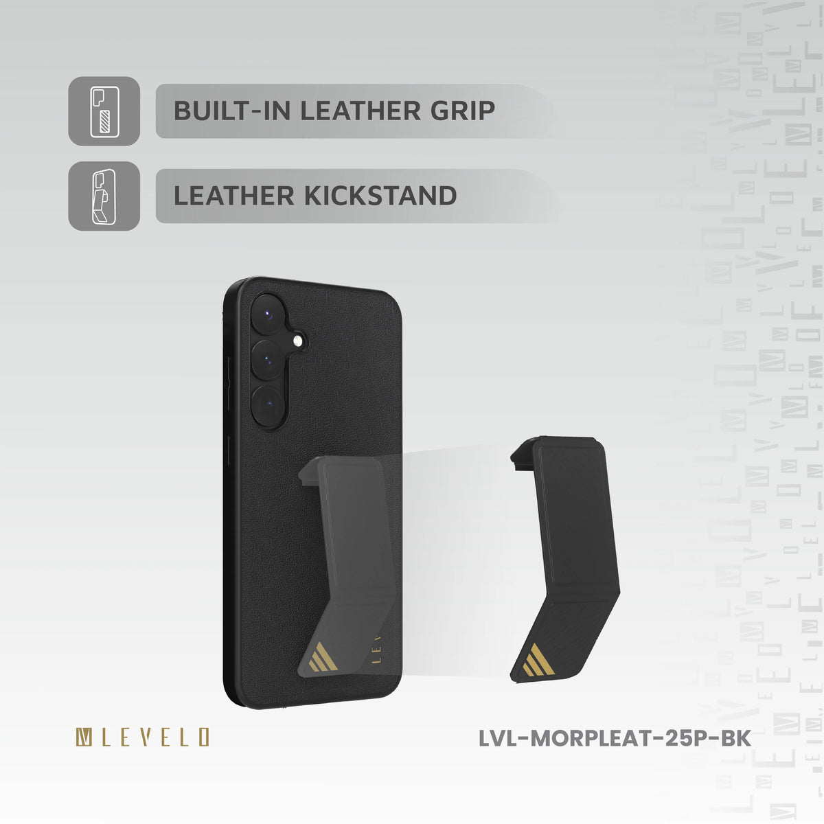 كفر ليفيلو Morphix Leather لسامسونج S25 Plus / S25 Ultra – تفاصيل المنتج والعبوة
