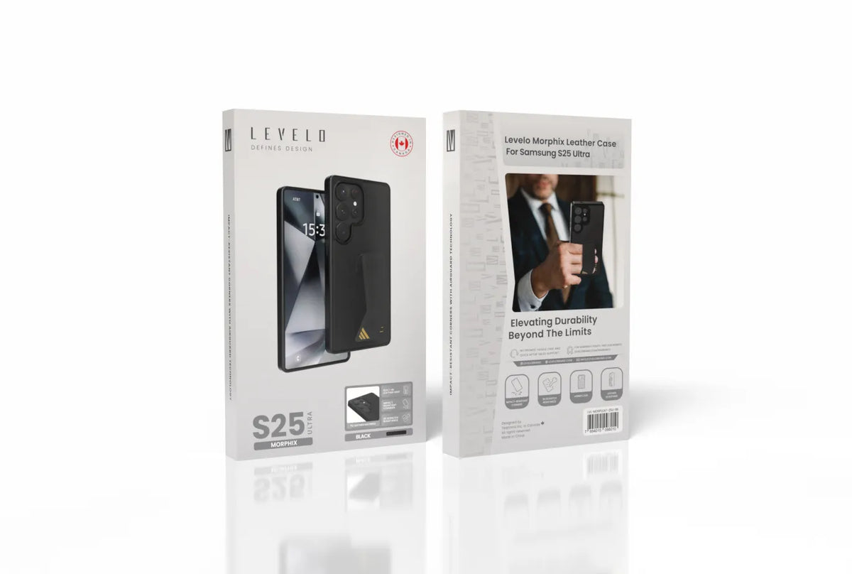 كفر ليفيلو Morphix Leather لسامسونج S25 Plus / S25 Ultra – تفاصيل المنتج والعبوة