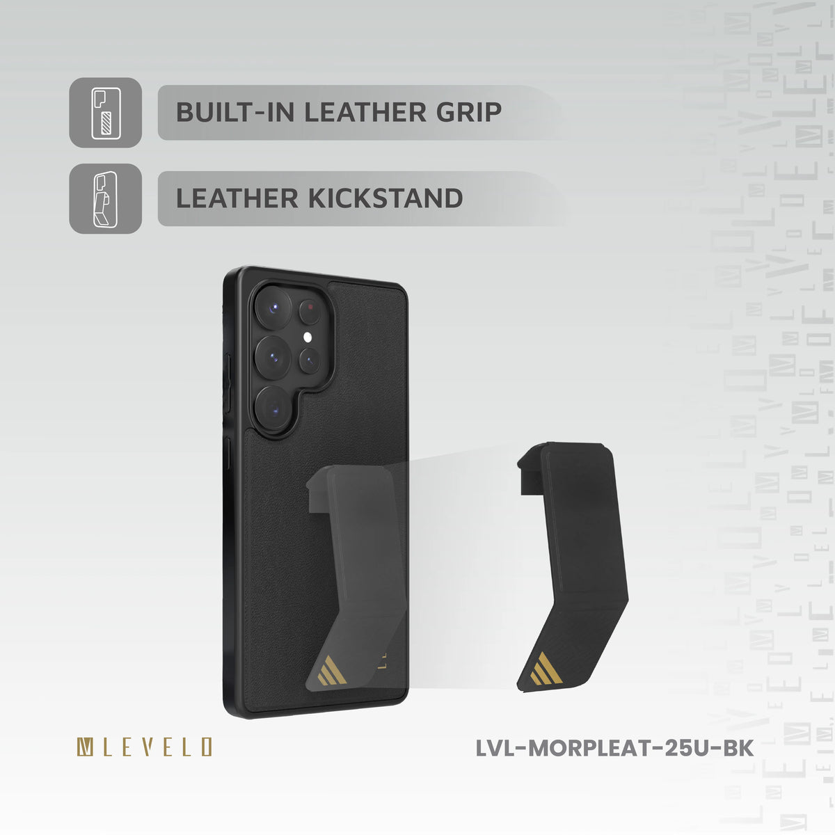 كفر ليفيلو Morphix Leather لسامسونج S25 Plus / S25 Ultra – تفاصيل المنتج والعبوة