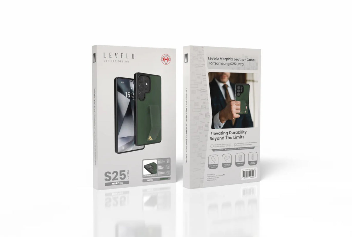 كفر ليفيلو Morphix Leather لسامسونج S25 Plus / S25 Ultra – تفاصيل المنتج والعبوة