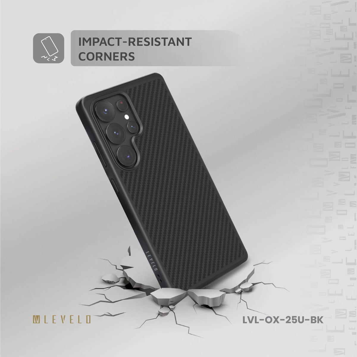 كفر ليفيلو Ox Carbon لسامسونج S25 Ultra – تفاصيل المنتج والعبوة