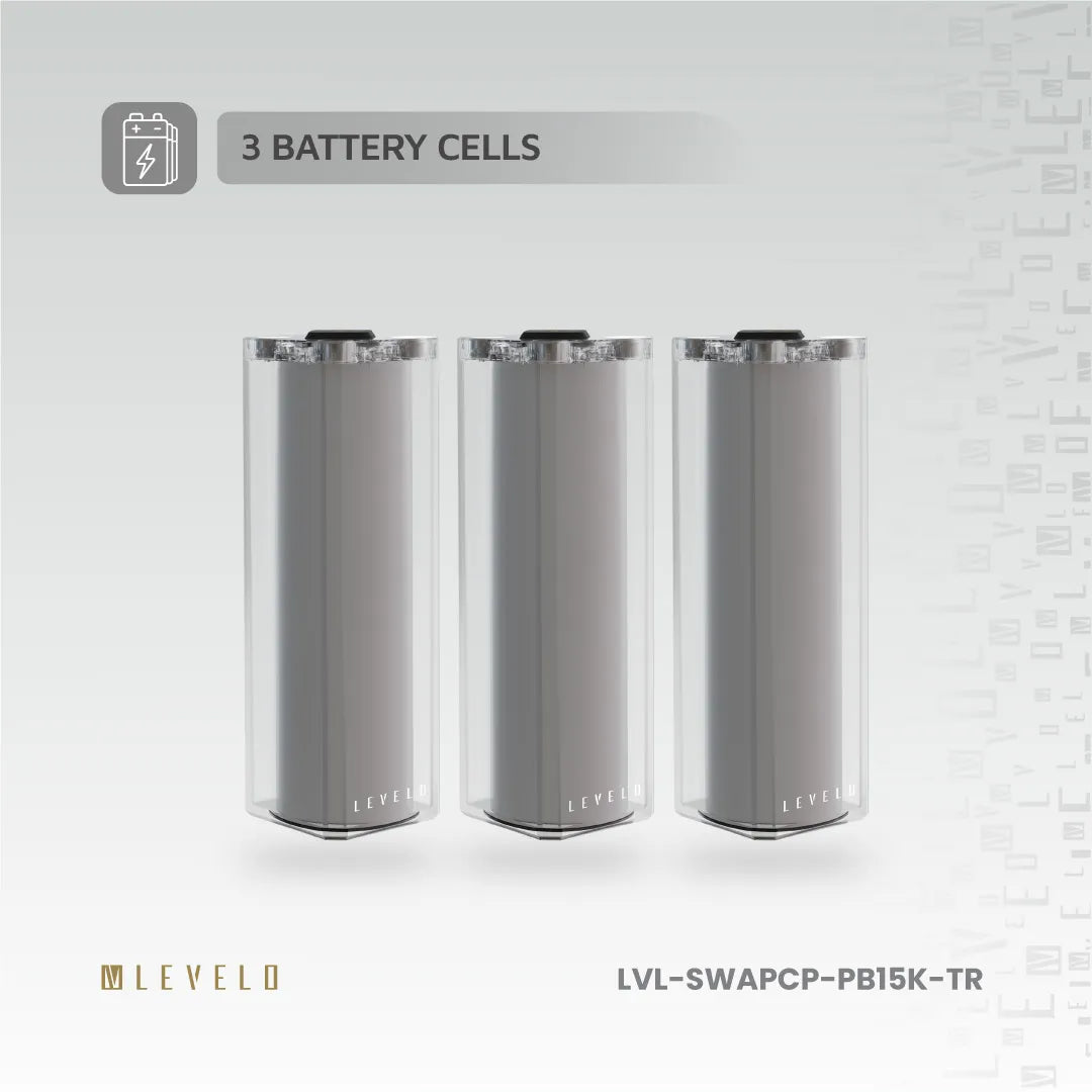باور بانك ليفيلو SwapCell Pro بسعة إجمالية 15000 mAh ورؤوس قابلة للتبديل – شفاف – تفاصيل المنتج والعبوة
