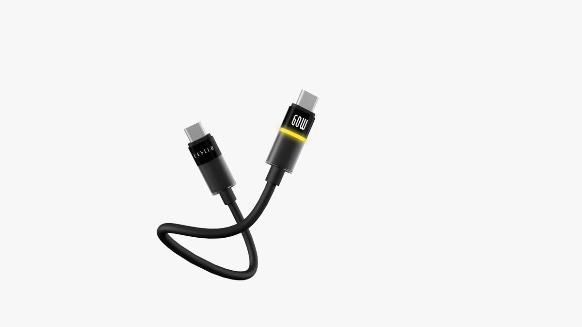 كابل ليفيلو Luno من USB-C إلى USB-C بقدرة 60 واط – متر واحد – أسود – صورة المنتج