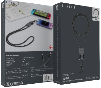 كابل حمل ليفيلو Tugo من USB-C إلى Lightning بقدرة 30 واط – 1 متر – تفاصيل المنتج والعبوة