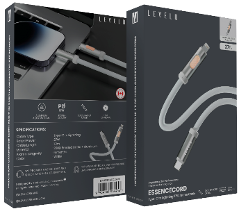 كابل ليفيلو Essencecord مع خاصية عطرية من USB-C إلى Lightning – 27 واط – تفاصيل المنتج والعبوة