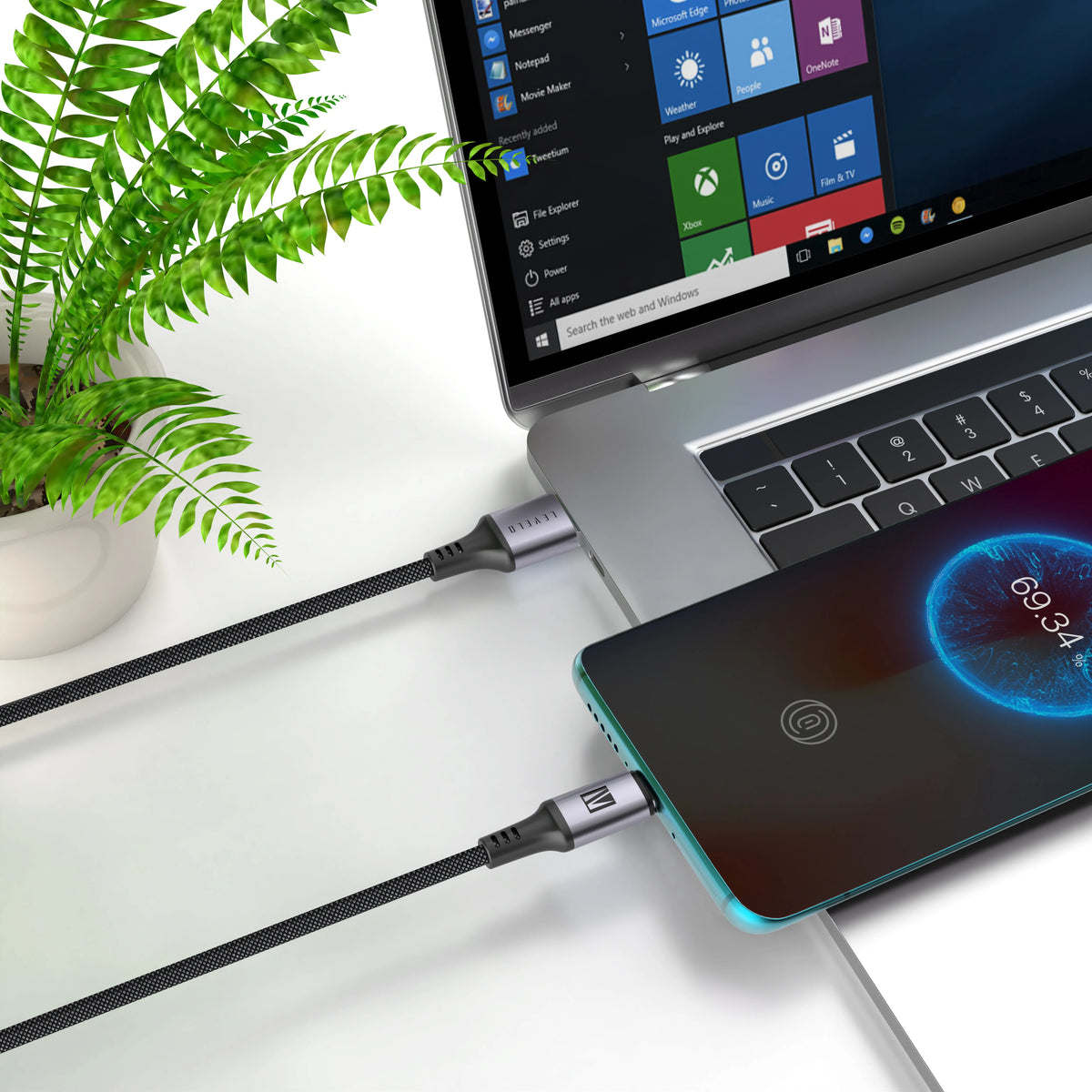كابل ليفيلو Otto من USB-A إلى USB-C بقدرة 18 واط – 1.2 متر – تفاصيل المنتج والعبوة