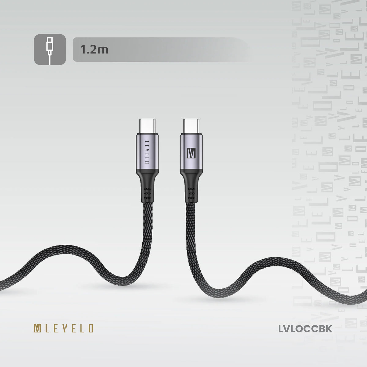 كابل ليفيلو Otto من USB-C إلى USB-C بقدرة 60 واط – 1.2 متر – تفاصيل المنتج والعبوة