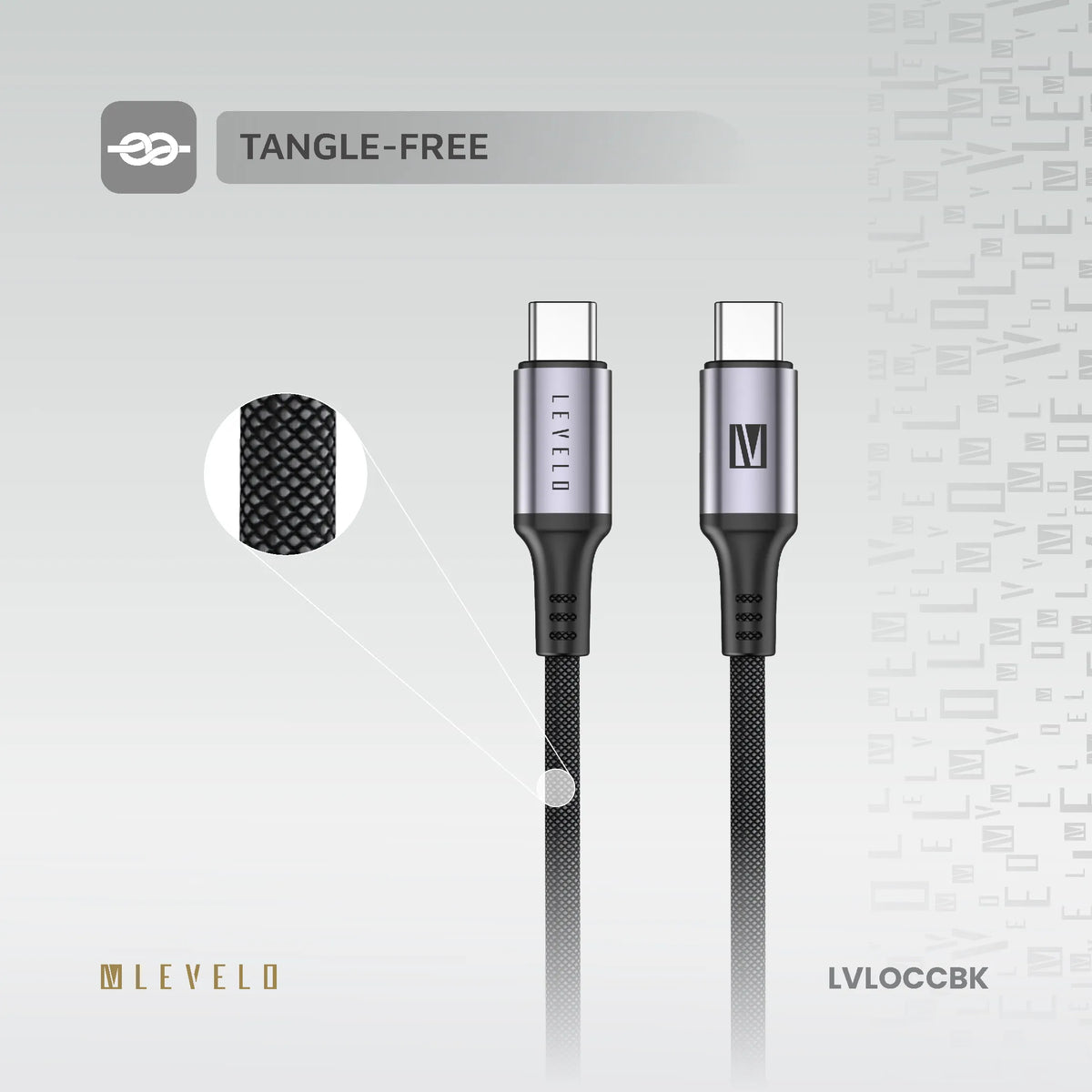 كابل ليفيلو Otto من USB-C إلى USB-C بقدرة 60 واط – 1.2 متر – تفاصيل المنتج والعبوة