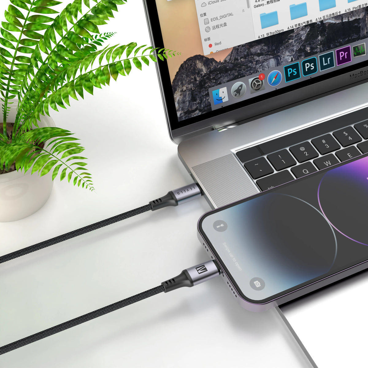 كابل ليفيلو Otto من USB-C إلى Lightning بقدرة 30 واط – 1.2 متر – تفاصيل المنتج والعبوة