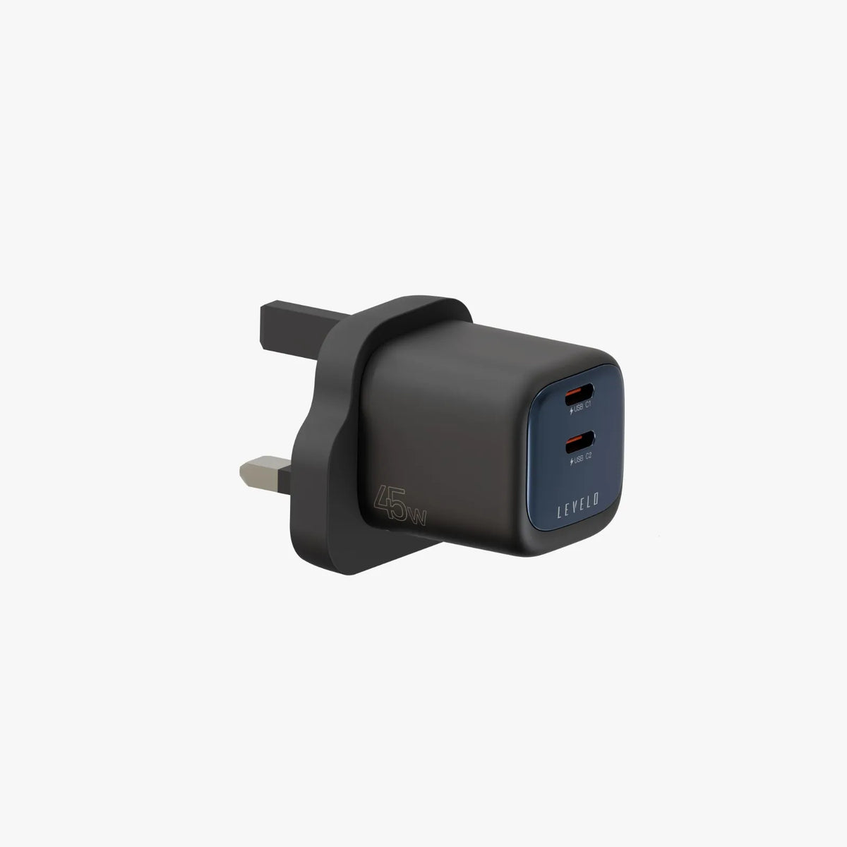 شاحن ليفيلو Vero ‏GaN بقدرة 45 واط ومنفذي USB-C – قابس UK – صورة المنتج