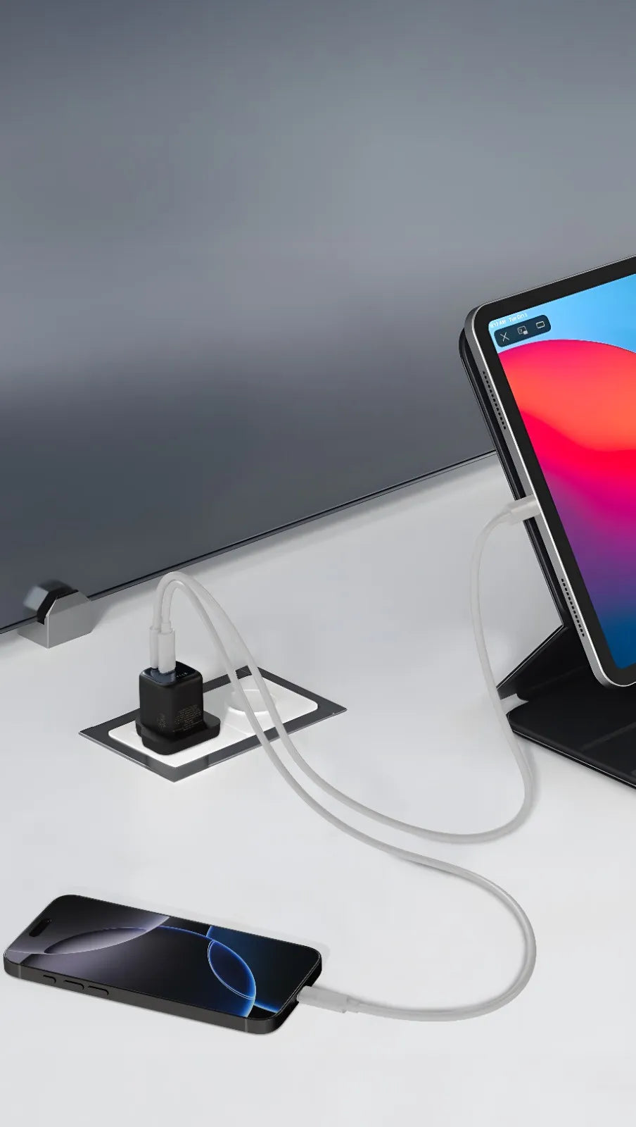شاحن ليفيلو Vero ‏GaN بقدرة 45 واط ومنفذي USB-C – قابس UK – تفاصيل المنتج والعبوة