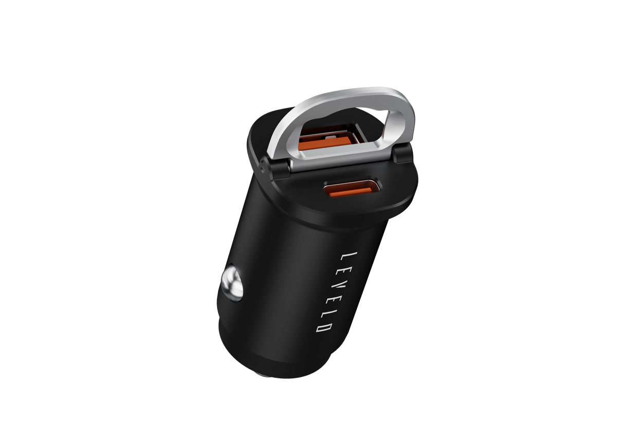 شاحن سيارة ليفيلو Kruz بقدرة 38 واط – USB-C وUSB-A – تفاصيل المنتج والعبوة