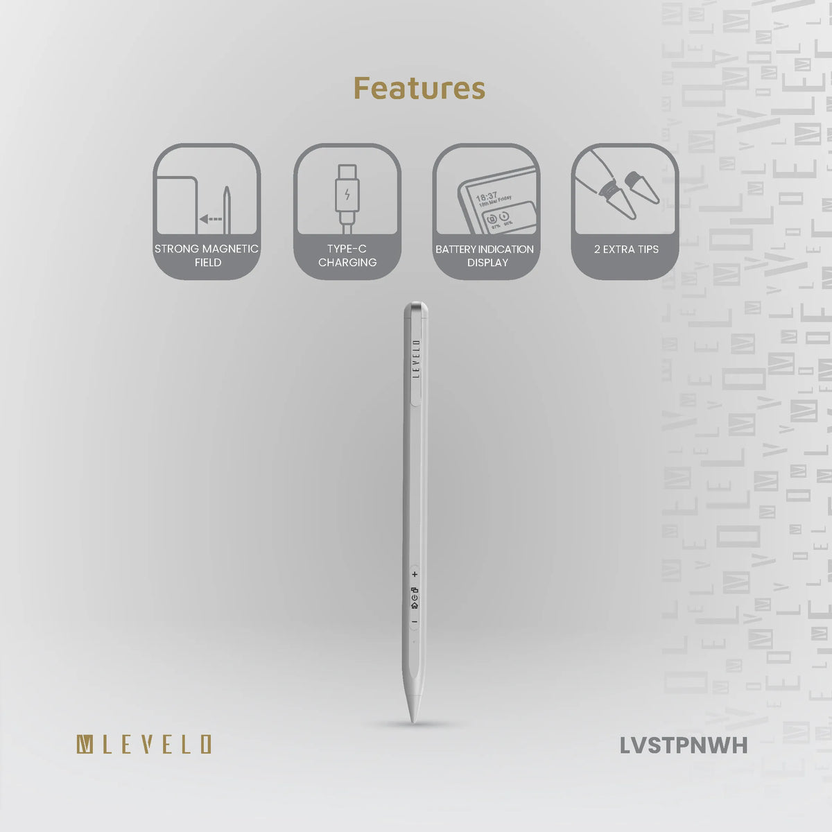 قلم ليفيلو Skywrite Versa للآيباد مع أزرار اختصار – تفاصيل المنتج والعبوة