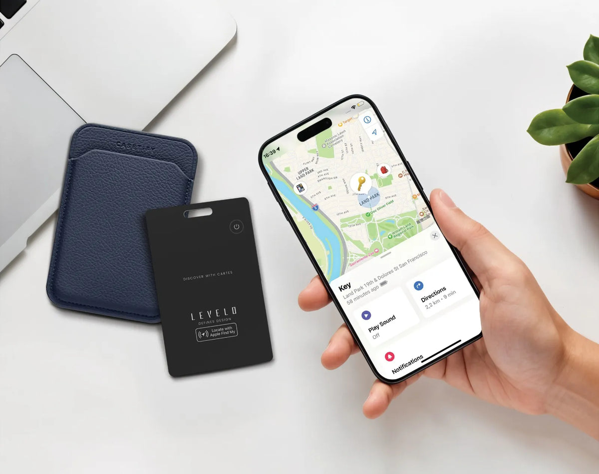 بطاقة تتبع ليفيلو Cartes متوافقة مع Apple Find My – أسود – تفاصيل المنتج والعبوة