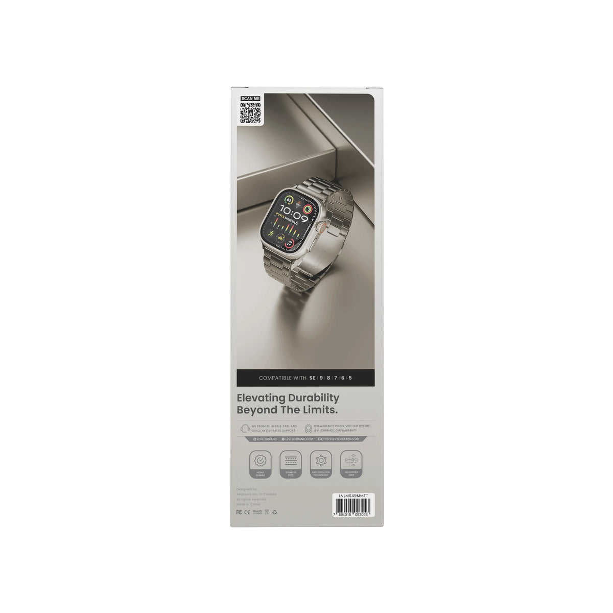 سوار معدني ليفيلو Monet لساعة Apple Watch ‏49 مم – تفاصيل المنتج والعبوة