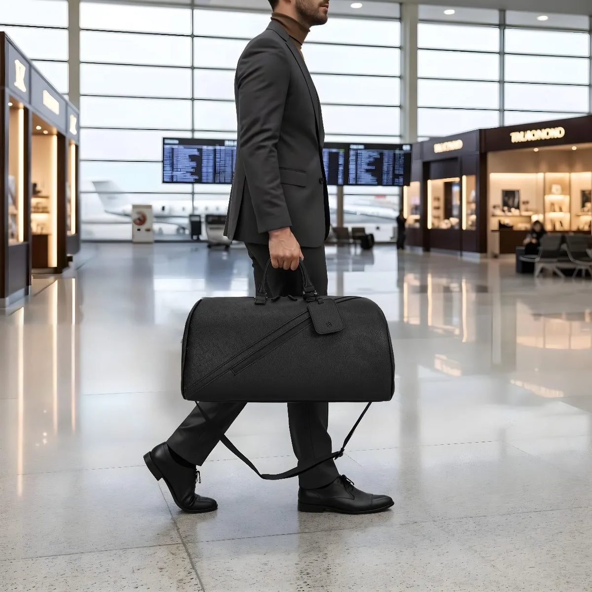 حقيبة سفر ليفيلو CarryAll من جلد PU – أسود – صورة المنتج