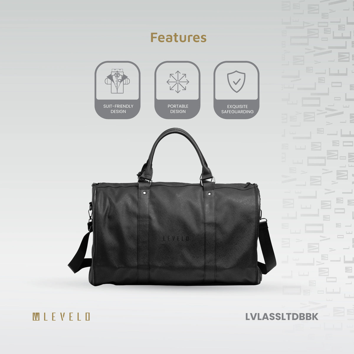 حقيبة سفر وملابس ليفيلو AllInStyle بسعة 40 لتر – أسود – تفاصيل المنتج والعبوة