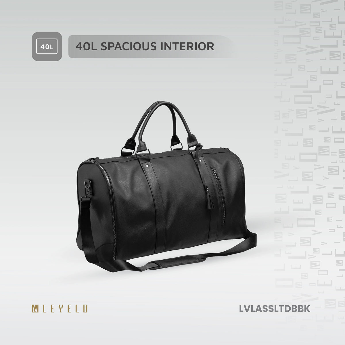 حقيبة سفر وملابس ليفيلو AllInStyle بسعة 40 لتر – أسود – تفاصيل المنتج والعبوة