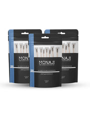 Smile Squad - 3 علب فرشاة خيزران Monaji جاهزة للاستخدام | 30 فرشاة | Smile Squad – 3 Packs Monaji Prepasted Bamboo Brushes | 30 Brushes