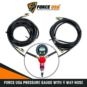 مقياس ضغط مع خرطوم رباعي | FORCE USA PRESSURE GAUGE WITH 4 WAY HOSE