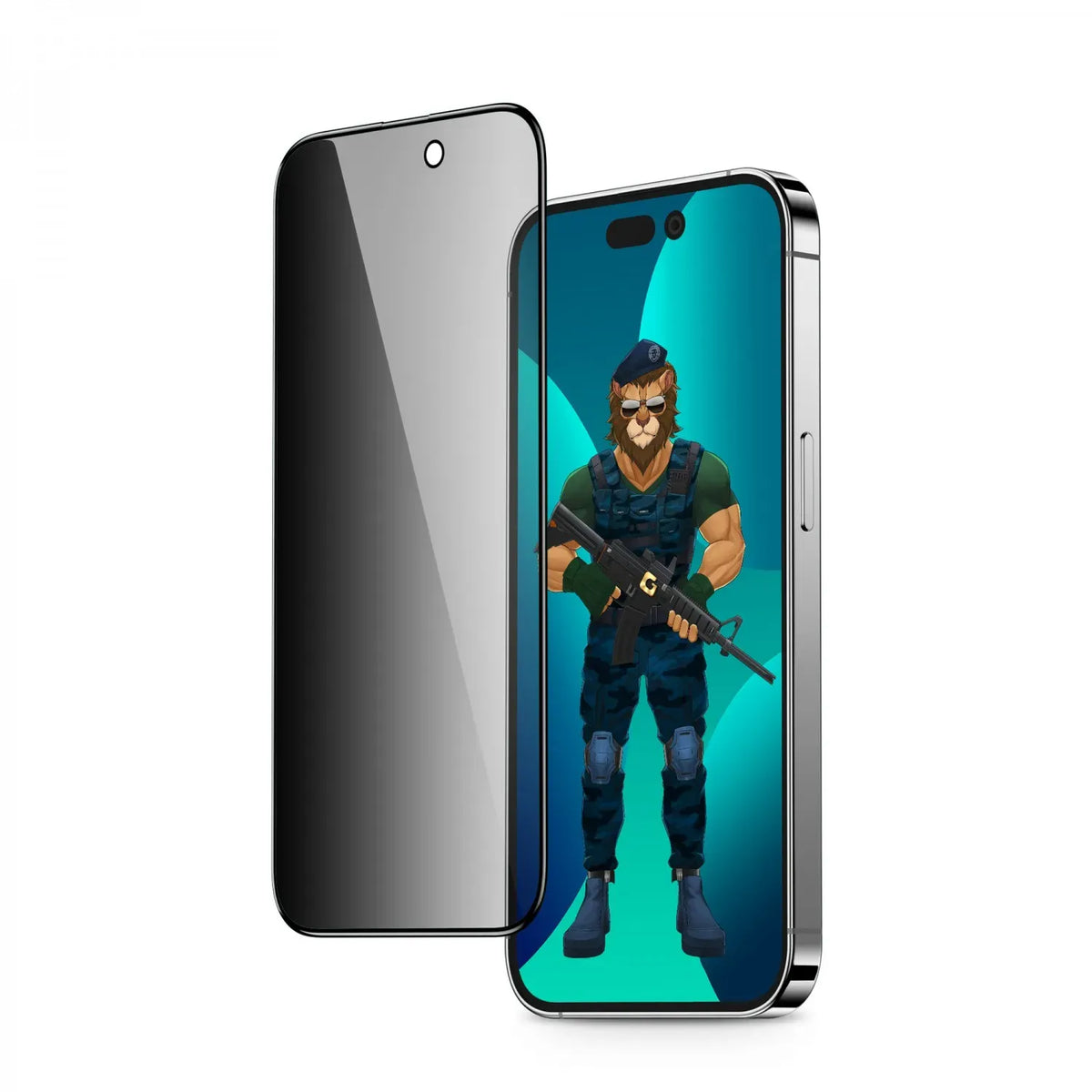 Green 3d Pet Privacy Glass Screen Protector for Iphone 13 Pro Max 14 Plus – image 6