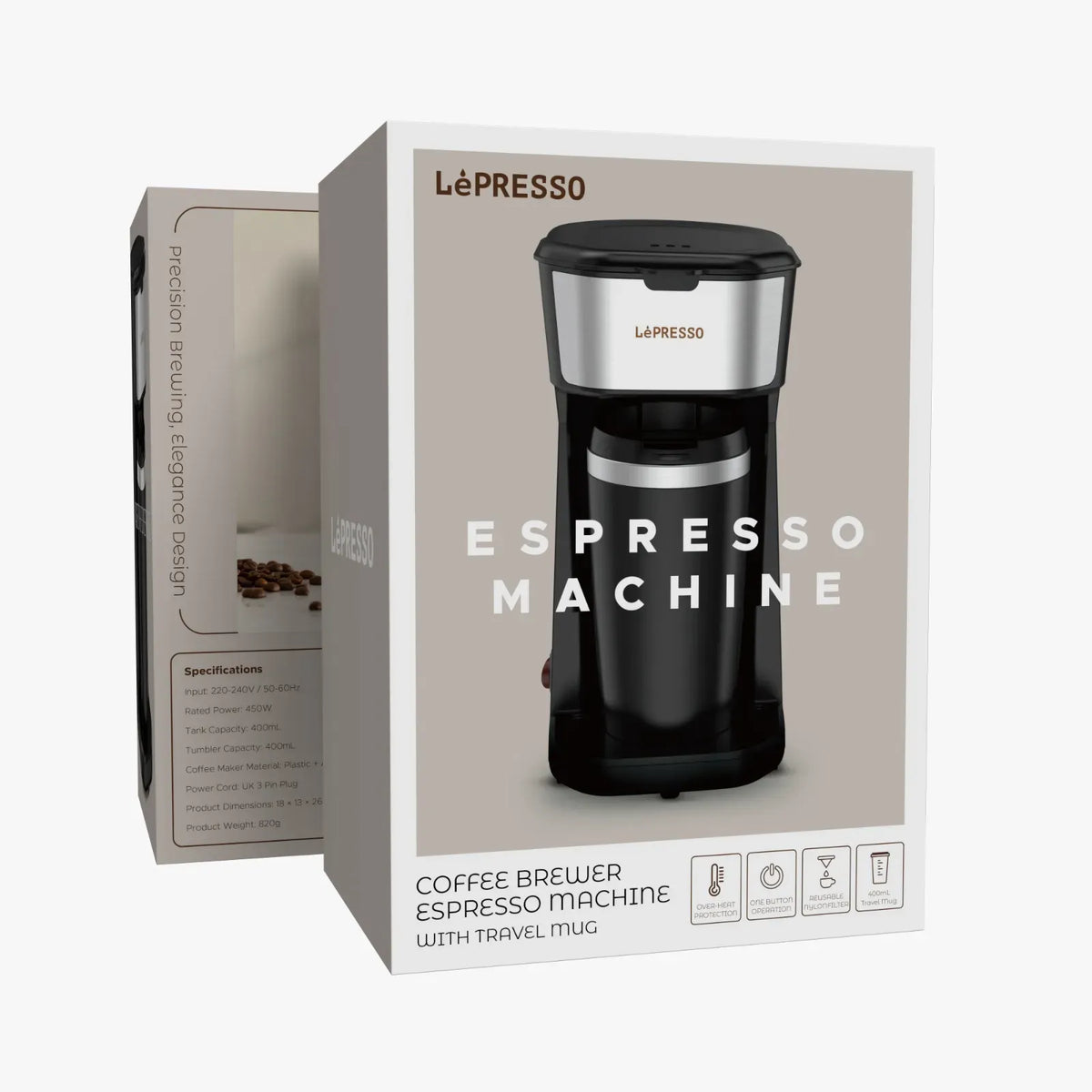 LePresso Coffee Maker with Travelling Mug 450w Black – image 16