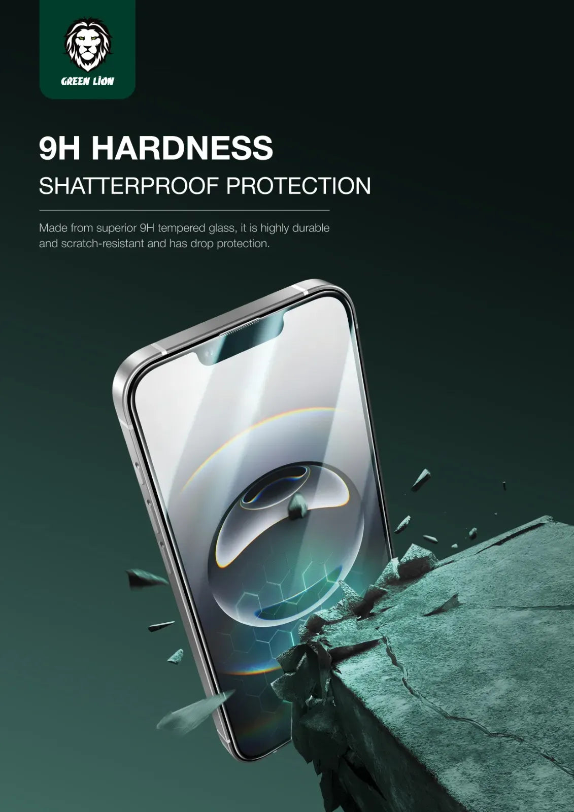 Green Lion 9h Steve HD for Iphone 16e Clear – image 13