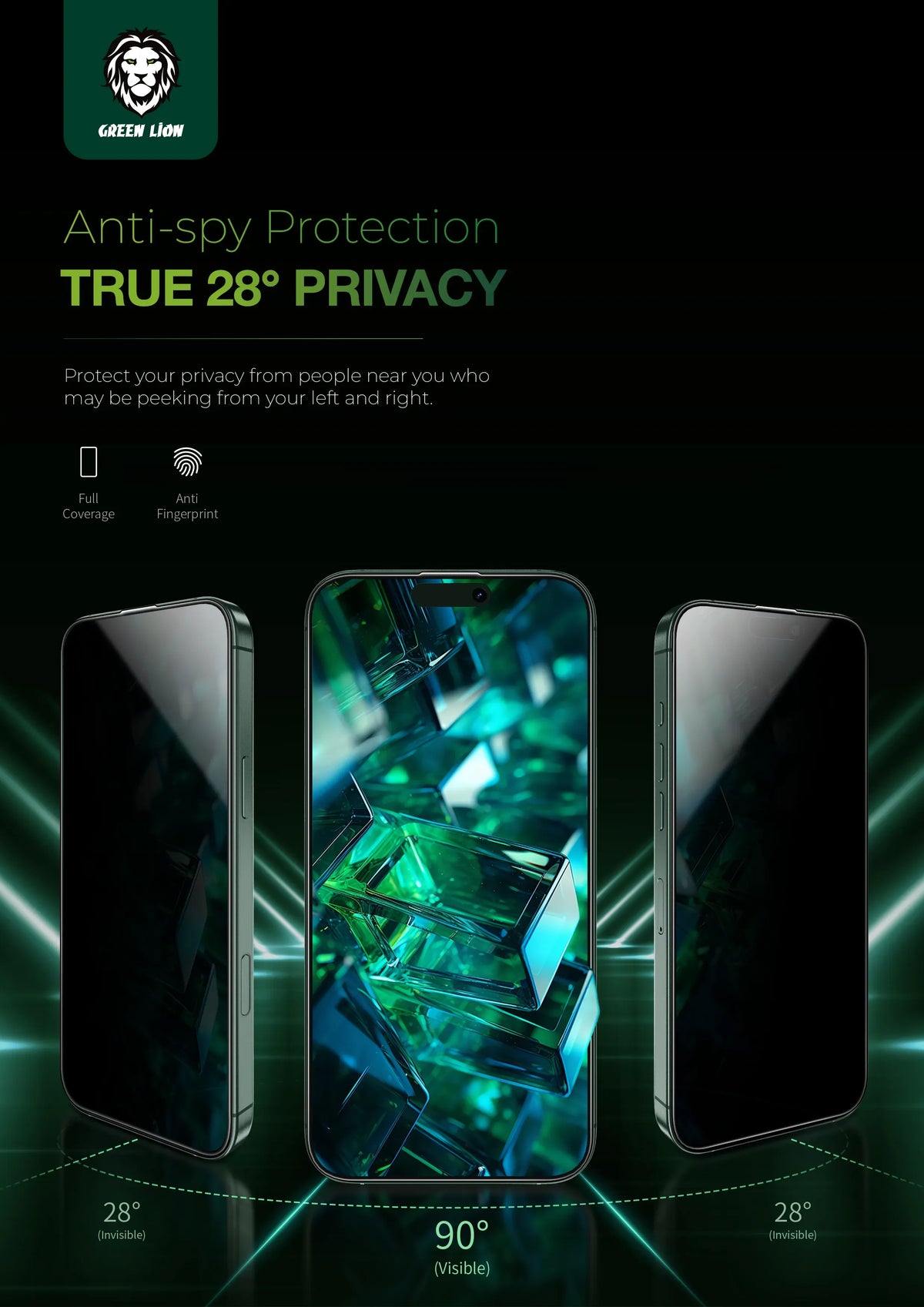 Green Lion 9 HSteve Privacy Screen Protector - Black Edge/Privacy – image 7