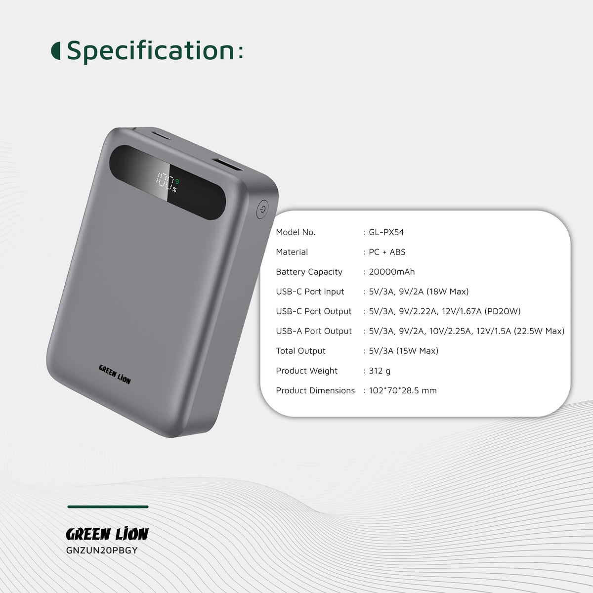 Green Lion Zuno 20000mAh Power Bank Gray – image 10