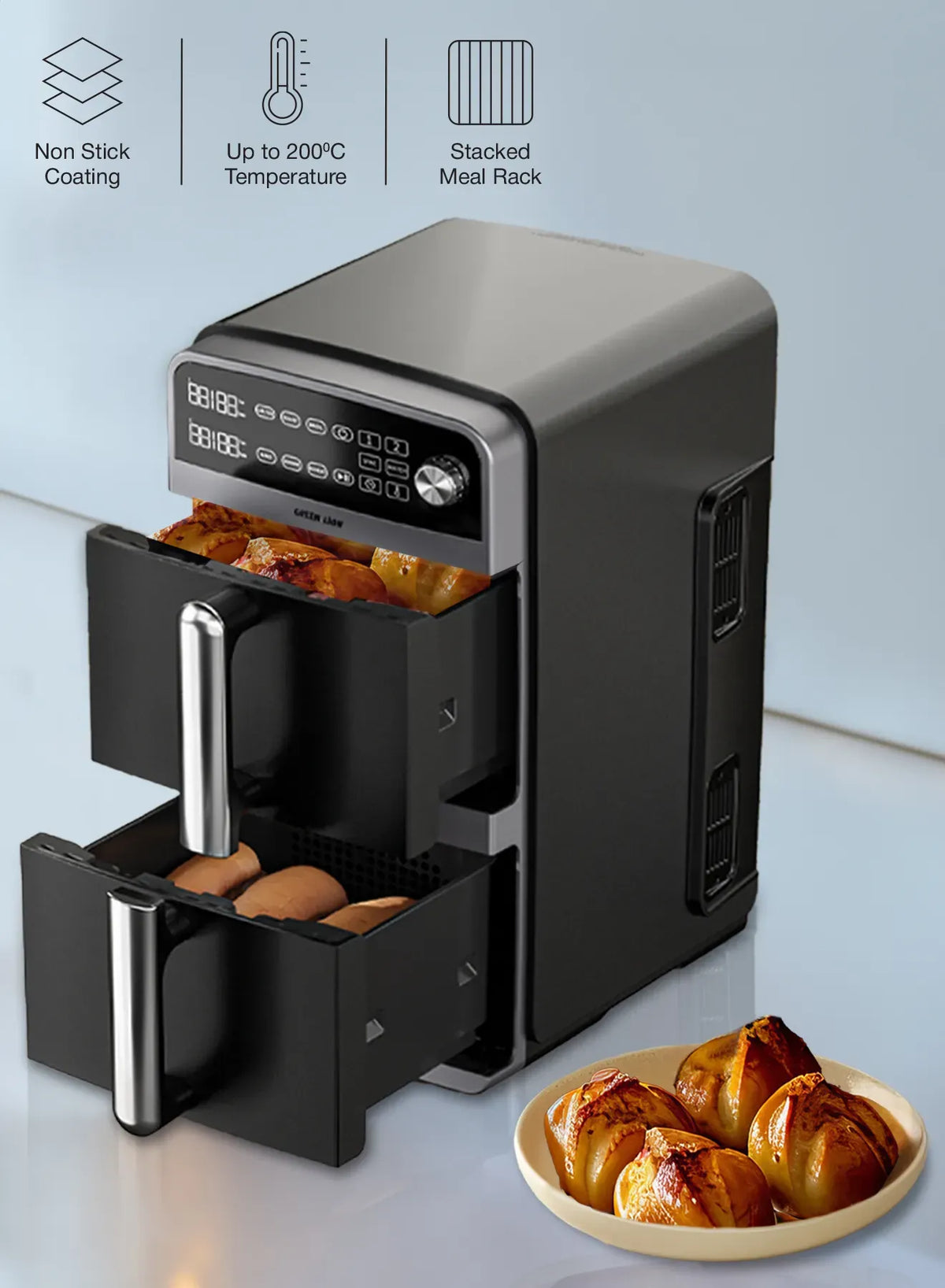 Green Lion Double Decker Air Fryer 10 L - Black – image 12