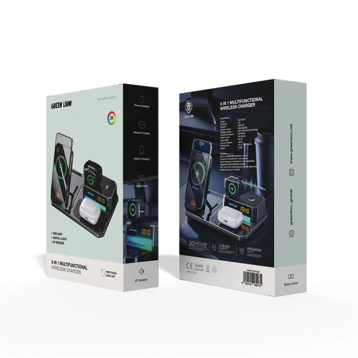 Green Lion 6 IN 1 Multifunctional Wireless Charger - Black – image 4