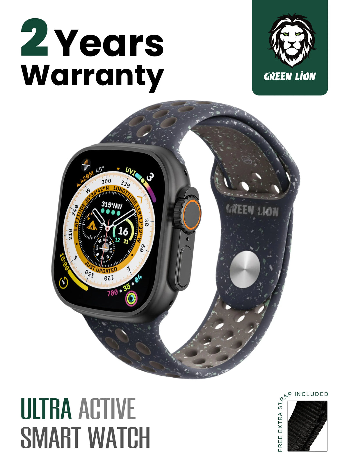 Green Lion Ultra Active Smart Watch - Black – image 7
