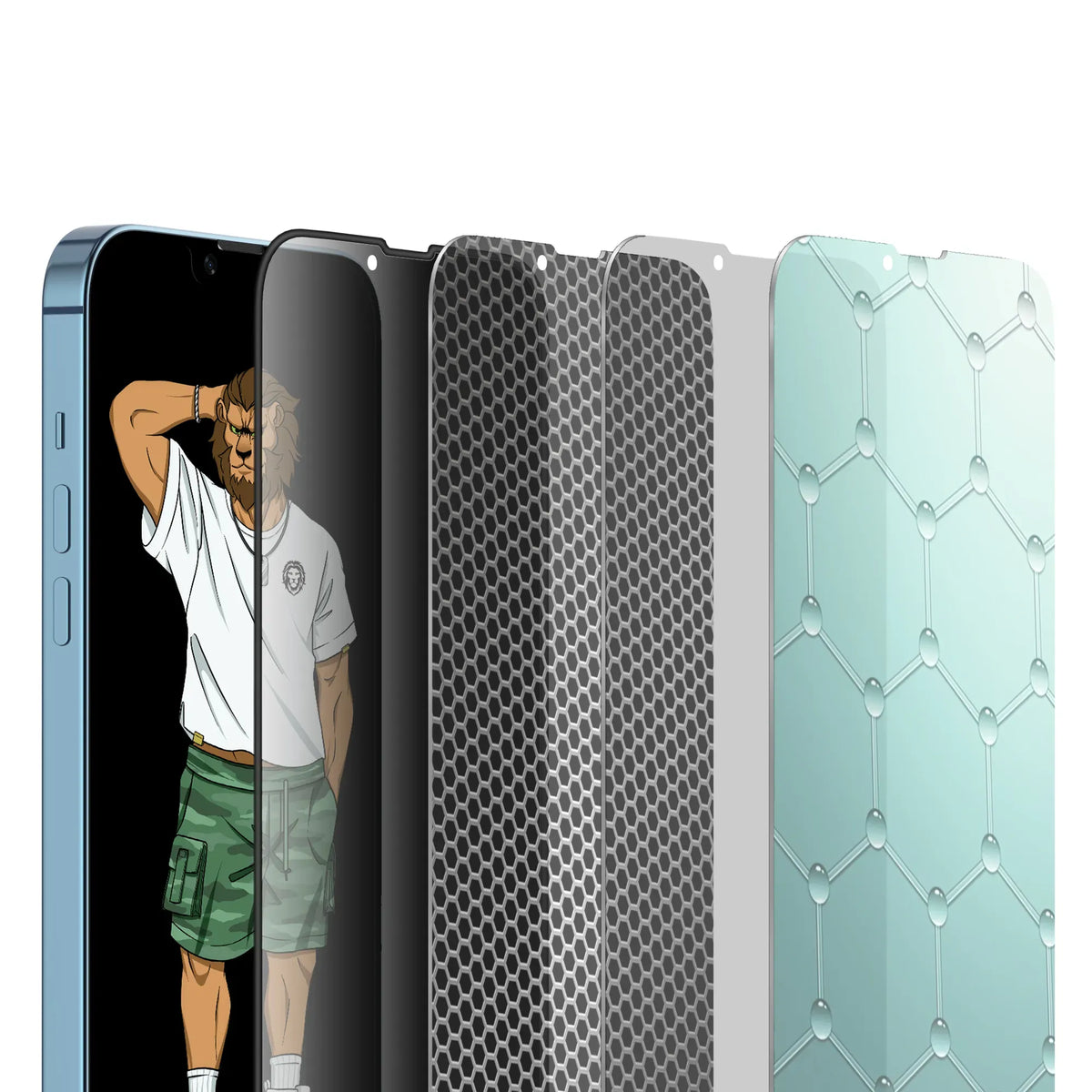 Green Lion 3 DSilicone Plus Screen Protector - Black Edge/Privacy – image 3