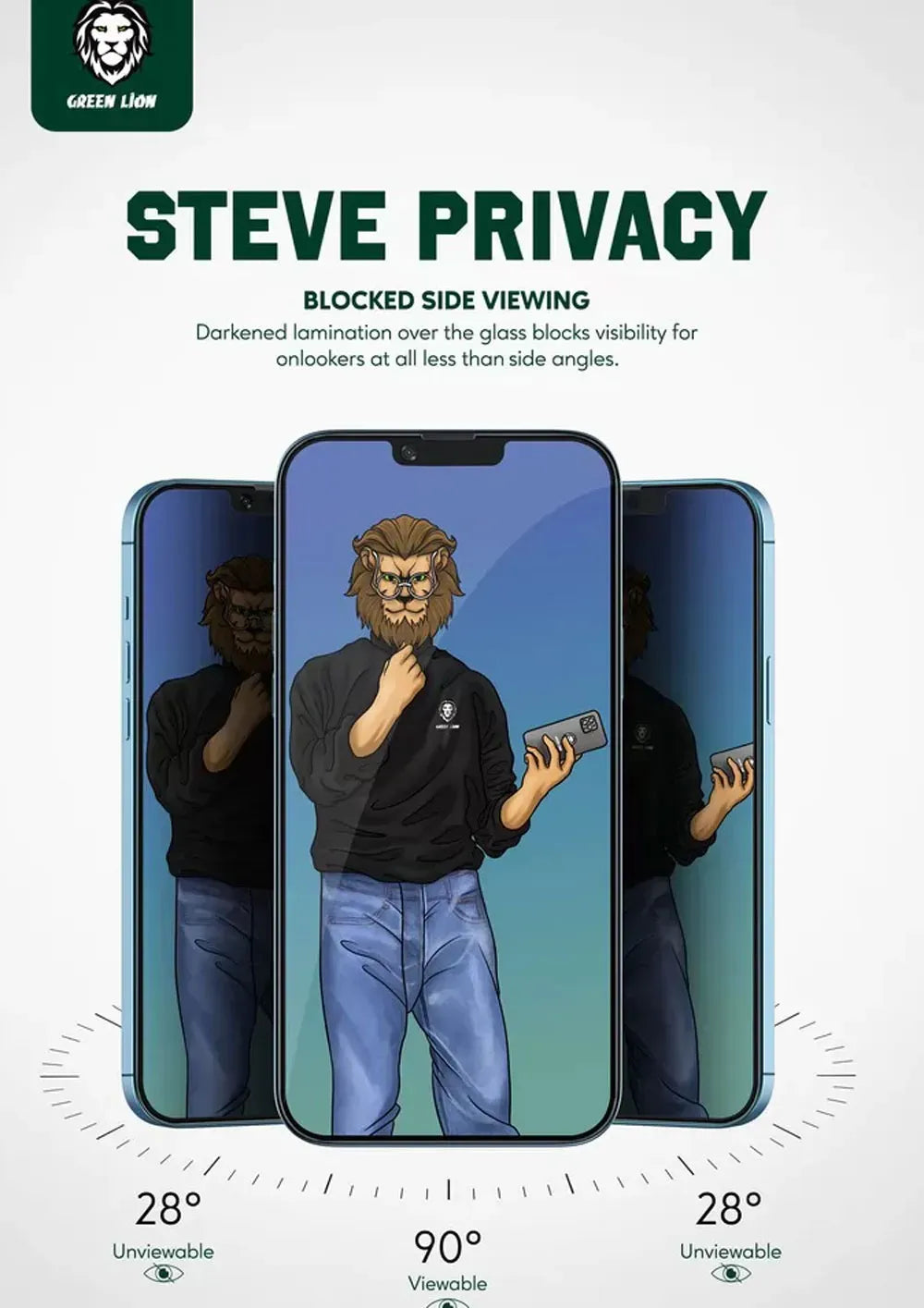 Green Lion 9 HSteve Privacy Screen Protector - Black Edge/Privacy – image 4