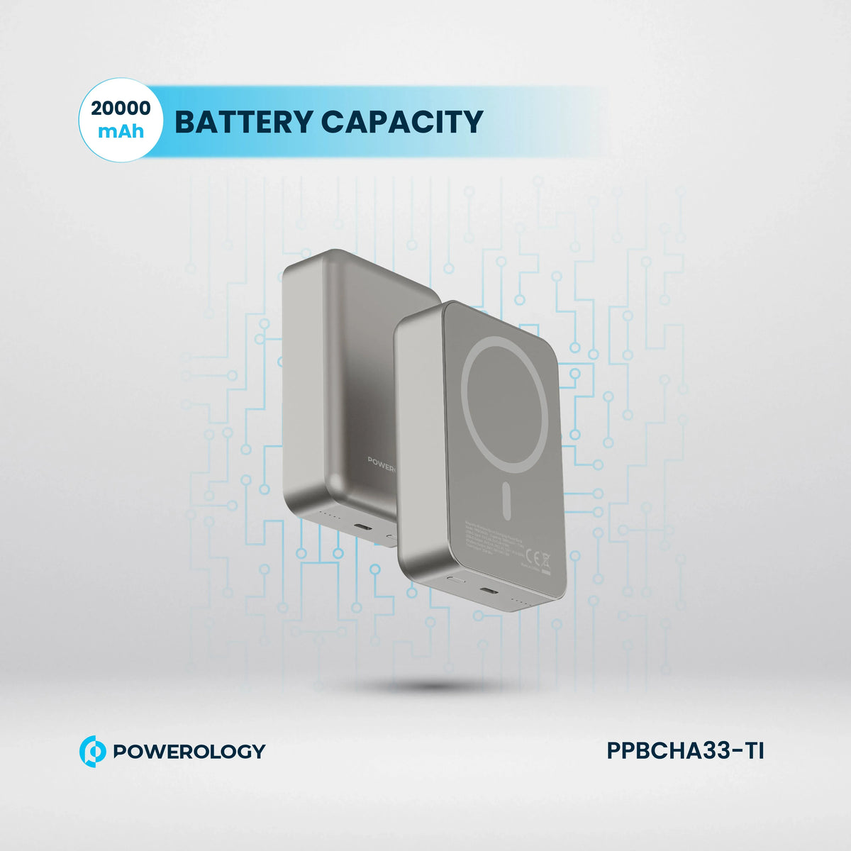 Powerology Spetano 20000 m Ah MagSafe Aluminum Power Bank PD 20 W - Titanium – image 5