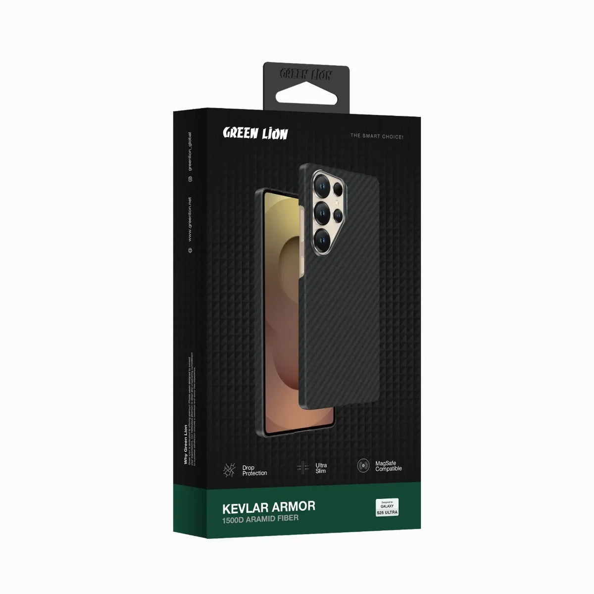 Green Lion MagSafe Kevlar Armor Case for Galaxy S25 Ultra Black – image 3